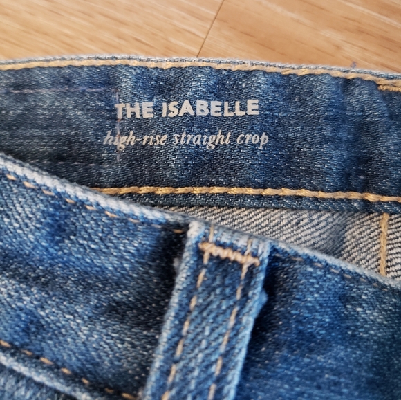 AG the Isabelle high waist cuff crop straight leg jeans in 15y finite size 24 - Picture 13 of 16
